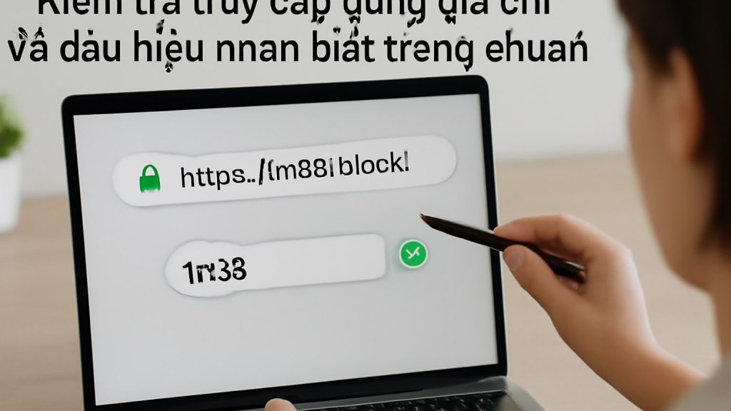 Minh họa: Kiểm tra truy cập đúng địa chỉ và dấu hiệu nhận biết trang chuẩn